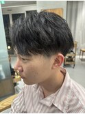 ツーブロック センター分け