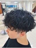 波巻きスパイラルパーマメンズマッシュツイストスパイラル