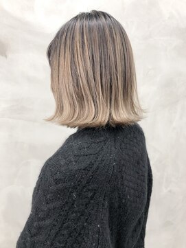 グランツ ヘアー(GLANZ Hair) バレイヤージュハイライトベージュボブ