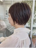 ショートカット×ひし形ショートボブ×前髪あり30代40代50代