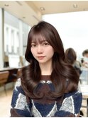 くびれミディ/トレンド韓国ヘア/くびれ巻き/レイヤーカット
