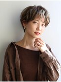 40代/50代/60代セピアブラウン×ナチュラルショート【土気】