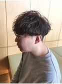 刈り上げマッシュ波巻きツイストスパイラルパーマ