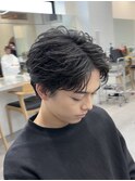 渋谷メンズサロンフェザーパーマシャドウセンターパートツイスパ