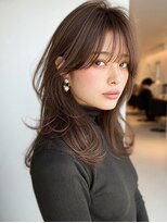 ダル 渋谷/表参道(DAL.)&nbsp;顔周りカットハッシュカットダークブラウンワンホンレイヤー韓国