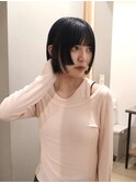 姫ボブ・暗髪・顔周りカット・切りっぱなしボブ