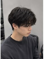 《メンズ/曲がる縮毛矯正/メンズパーマ》nui MEN 茨木店&nbsp;ミルクティーブロンド/ダークブルー/デジタルパーマ/茨木