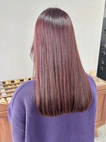 ヘアー アイス 御器所本店(HAIR ICI)&nbsp;美髪ストレート×髪質改善◎艶髪ロングピンクベージュ