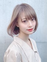 透明感抜群の小顔ゆるふわボブ