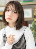 大人ハイライトシースルーバングくせ毛風ロブc5大宮20代30代40代