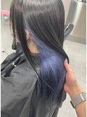 2236透明感ターコイズブルーインディゴハイトーンカラー韓国ヘア