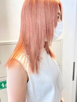 ダブルカラーピンクベージュケアブリーチハイトーン髪質改善