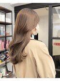 韓国×顔まわりカット×レイヤーカット×グレージュ