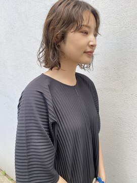 フェンヘアーアイス 中目黒(Fen.hair ici) モテ髪ダークアッシュこなれミディデジタルパーマ大人美人