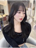 韓国前髪顔周り×くびれヘア【新宿/髪質改善】おくれ毛.小顔ヘア