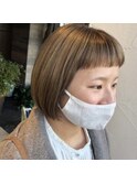 おしゃれ♪オン眉ハイトーンベージュ☆
