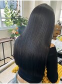 20代30代サラ艶ロング黒髪ストレートスモーキーアッシュ髪質改善
