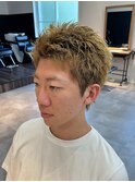 スパイキーショート×ハイトーン/短髪/アップバング/千葉駅/保立