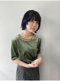 ぱっつっとレイヤーボブ透明感カラー小顔顔周りカット