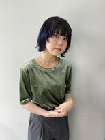 ヘアー アイス 御器所本店(HAIR ICI) ぱっつっとレイヤーボブ透明感カラー小顔顔周りカット