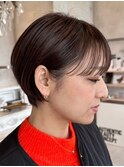 大人マッシュショート丸みショート黒髪ショートベリーショート
