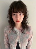ウルフパーマミディアムパーマくるくるパーマ外国人風パーマ