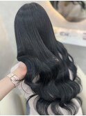 《鳥海ちひな》ブルーブラック/コリアンブラック/艶髪/韓国