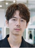 心斎橋センターパートニュアンスパーマフェザーショート緩め色気