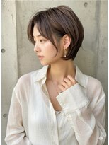 アース 大曽根店(HAIR&MAKE EARTH) earthショートレイヤーボブミルクティー丸みショートボブ