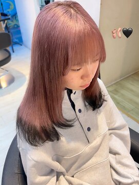 インク サカエ(inq sakae) ケアブリーチ2回/ピンクベージュ/エンドカラー/レイヤーカット