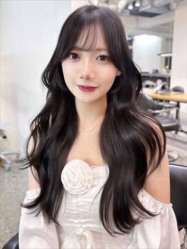 シオン(shion) 顔周りレイヤー大人ガーリー ロング韓国ヘア_F1287