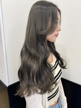 ラグナ(LAGUNA) ブリーチなしダブルカラー/オリーブグレージュ/ロング/20代/30代