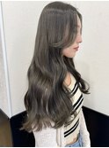 ブリーチなしダブルカラー/オリーブグレージュ/ロング/20代/30代