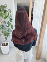 チェレ ブラン 堺東店(Chere brun) ボルドーカラー×ワインレッド×髪質改善デジタルパーマウェーブ