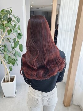 チェレ ブラン 堺東店(Chere brun) ボルドーカラー×ワインレッド×髪質改善デジタルパーマウェーブ
