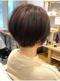 おとなかわいい小顔丸みショート★ダークグレージュ★センター北