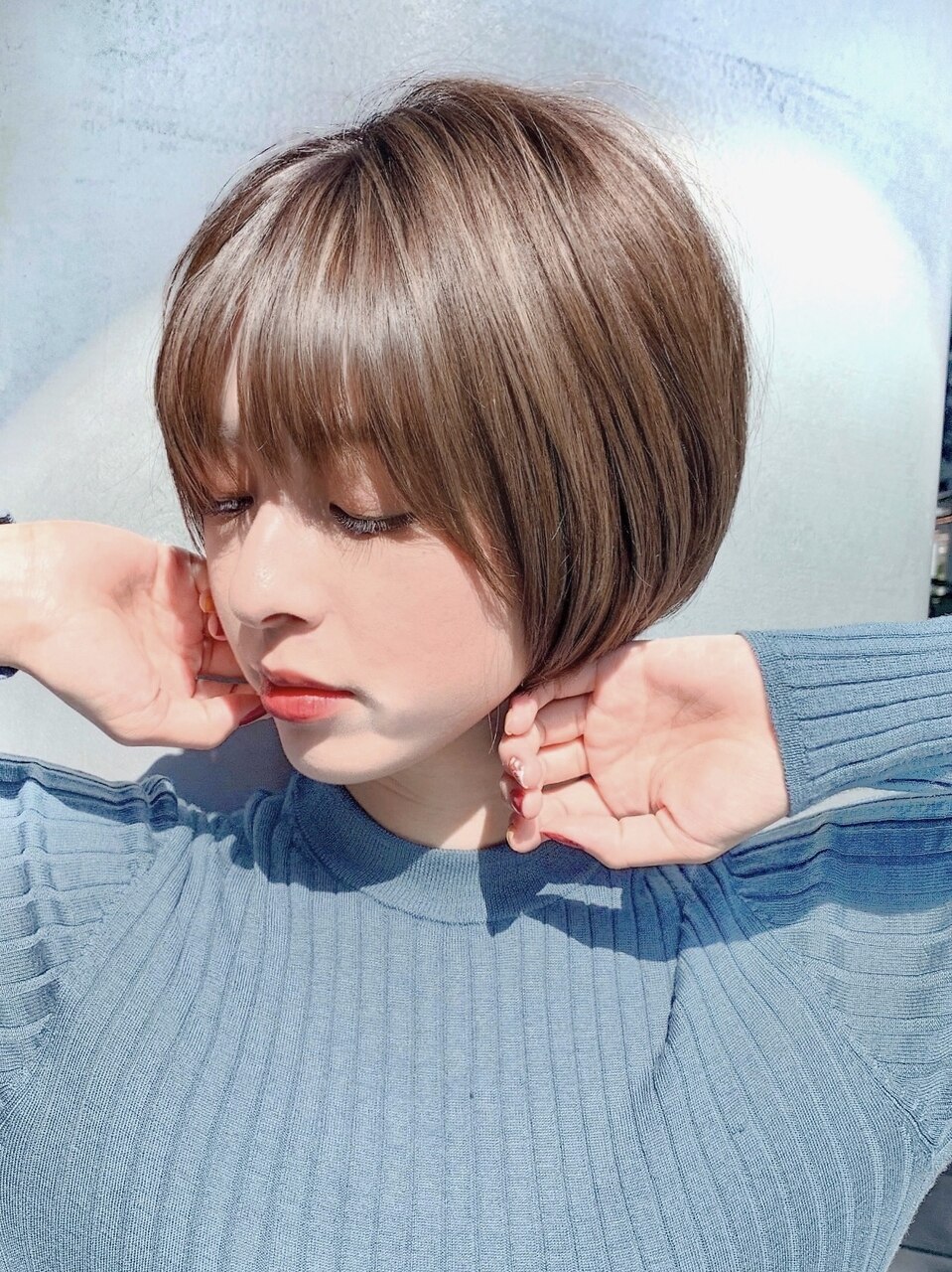 人毛 ハンドカット　マッシュボブ　少し明るめブラウン Ｍサイズ 2025年夏】ブラウン ボブの髪型・ヘアアレンジ｜人気順