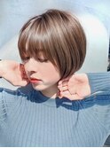 サイドバング　前髪なしショート　マッシュボブ　大場猛