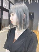 ライトグレー_チェリーブラウンフェミニンロング_ba409041