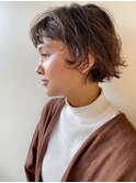 ニュアンスパーマ/大人ボブ/インナーカラー/透明感