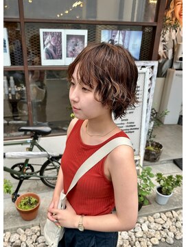 ヒカリス 東三国(HIKARIS) 笑顔溢れるマッシュショートパーマ/ブラウンベージュ