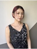 しっとりレッド×ミニマムボブ
