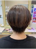 ショコラブラウン ハンサムショート 30代40代50代60代 前髪アリ