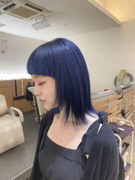 ラウブロッサム 大宮西口店(Lau Blossom) ネイビーブルー+顔周りレイヤー