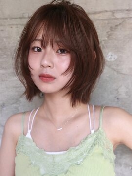 サイン 渋谷(SIGN) 20代/透明感カラー/グレージュ/タッセルボブ/レイヤーボブ