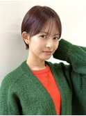 透明感カラー ボブ 前髪 ショート カラー ブリーチ&ダブルカラー