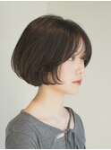丸みショート・ボブ/丸顔/前髪あり/絶壁解消/20代/30代/長め