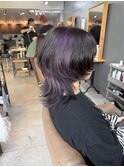 ブラック×パープル×ウルフカット
