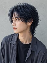 スリーランドメゾン 鶴見区横堤(THREELAND maison)&nbsp;ミルクティーブロンド/ダークブルー/デジタルパーマ/鶴見区横堤
