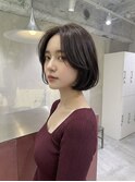 タッセルボブウルフボブマッシュウルフミディアムヘアカラー